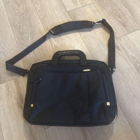 TARGUS Black 5 Pocket Laptop Bag Brief Case‎ Shoulder Strap Handles Zip - Picture 1 of 13